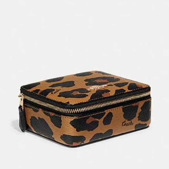 NEW ⭐️ COACH ⭐️ Jewelry Box With Leopard Print - Picture 1 of 6
